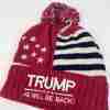 Trump Will Be Back Knit Hat with Pom Pom_Red