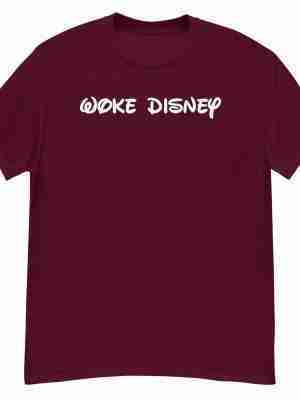 Woke Disney Tee Mens_Front Maroon