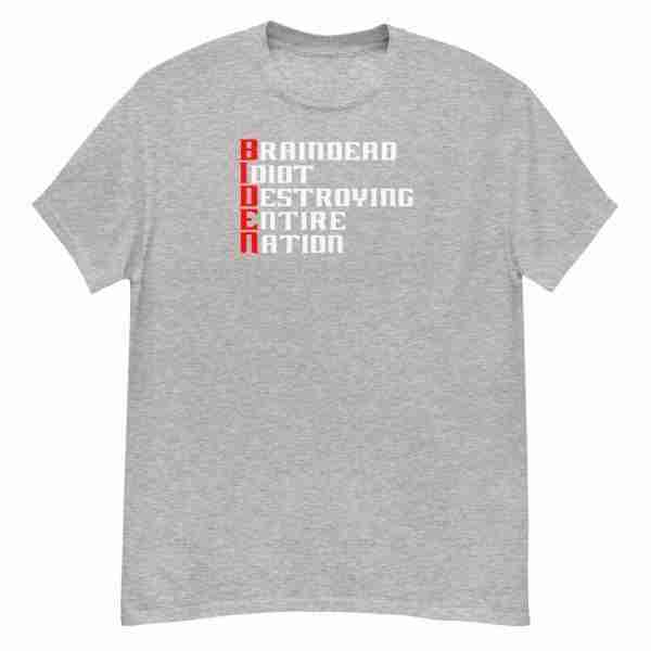 Braindead Biden Tee_Front Grey