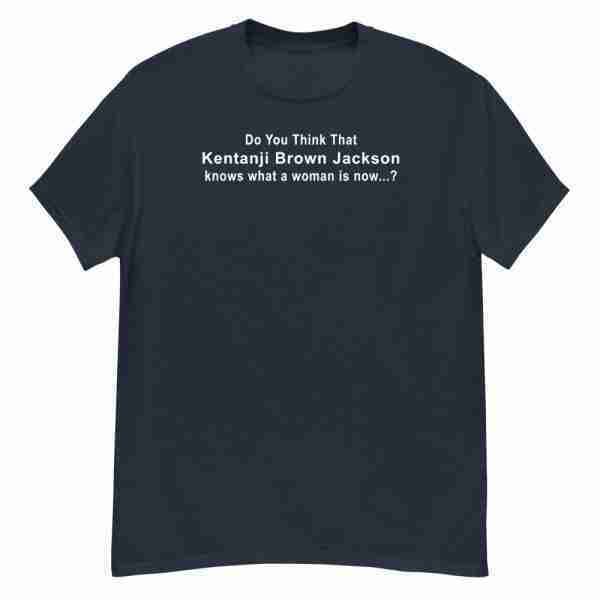 Does She Now Know Tee_Front navy