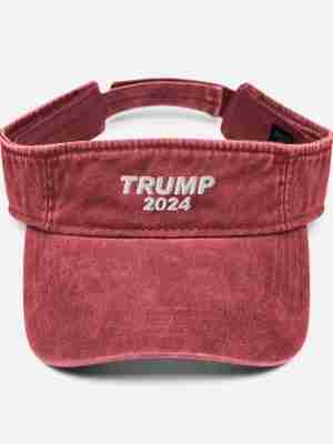 Trump 2024 Red Denim Visor