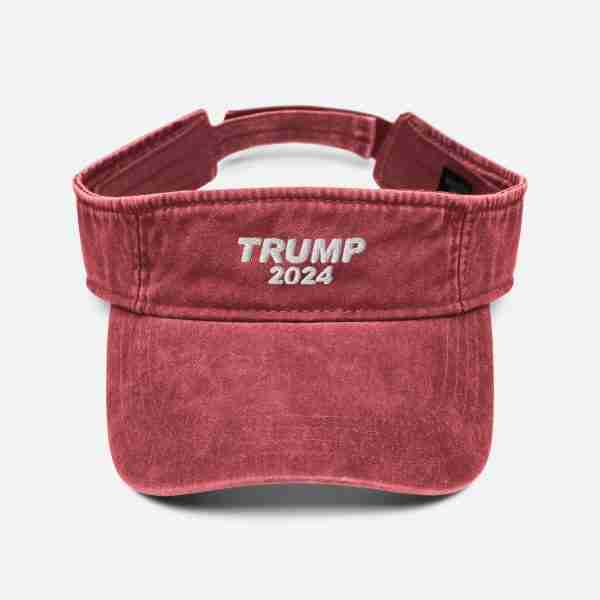 Trump 2024 Red Denim Visor