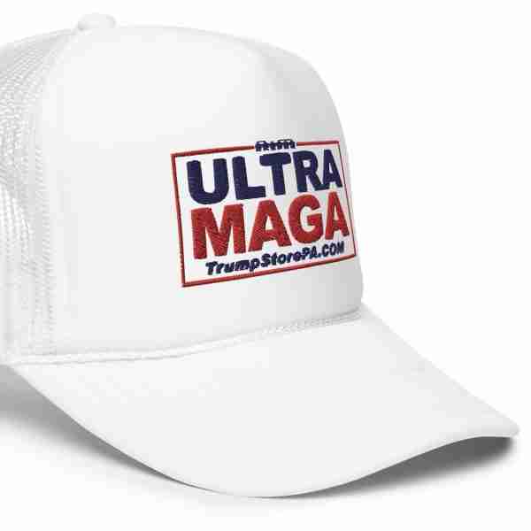 Ultra MAGA Foam Trucker Hat_White Left
