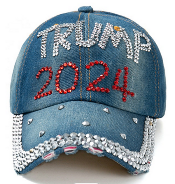 Trump 2024 Rhinestone Cap