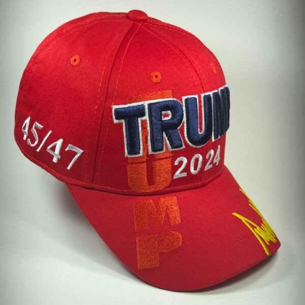 Trump 45 47 2024 Signature Cap red2