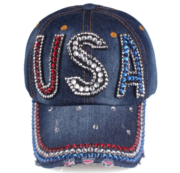 USA Rhinestone Cap