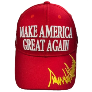 MAGA red signature hat ballcap front