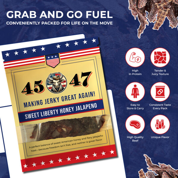45-47 Sweet Liberty Honey Jalapeño Beef Jerky - Image 6