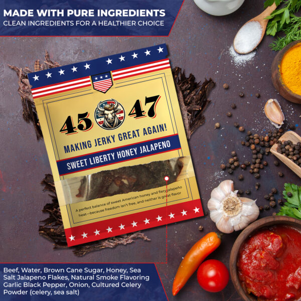 45-47 Sweet Liberty Honey Jalapeño Beef Jerky - Image 2