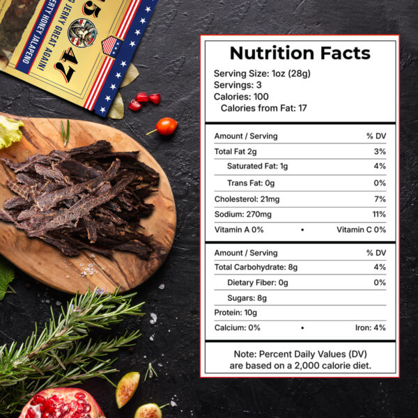 45-47 Sweet Liberty Honey Jalapeño Beef Jerky - Image 3